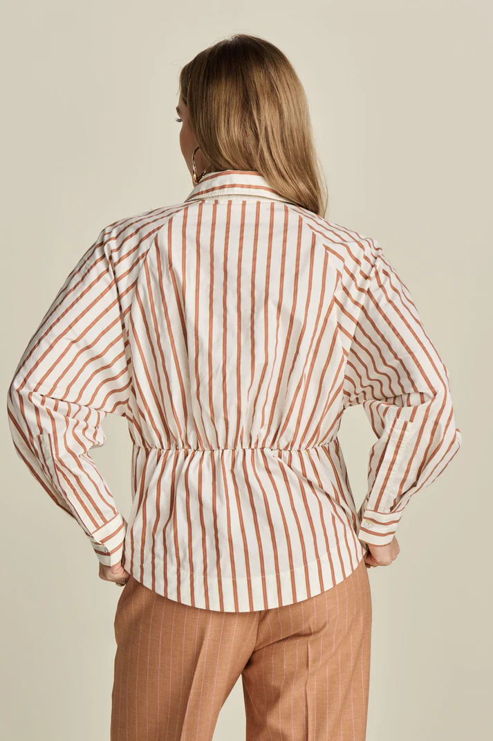 Bluse striped poplin white