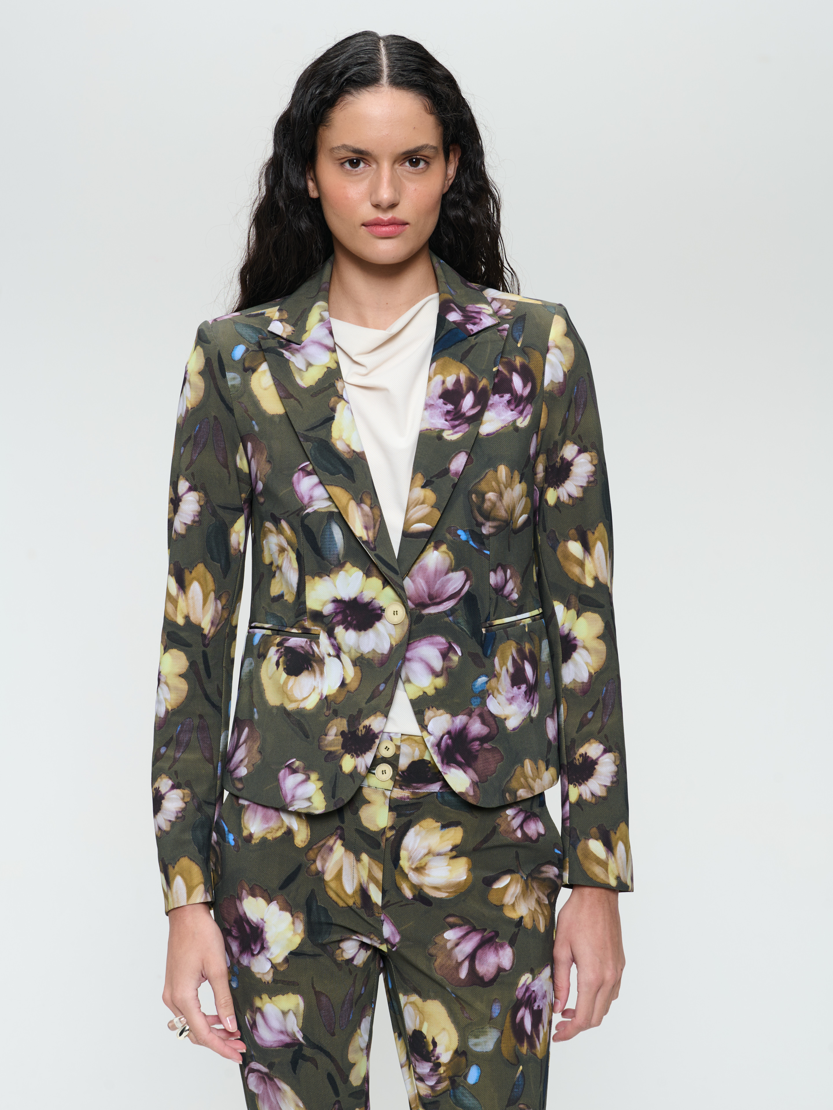 Elvira blazer print technical jersey