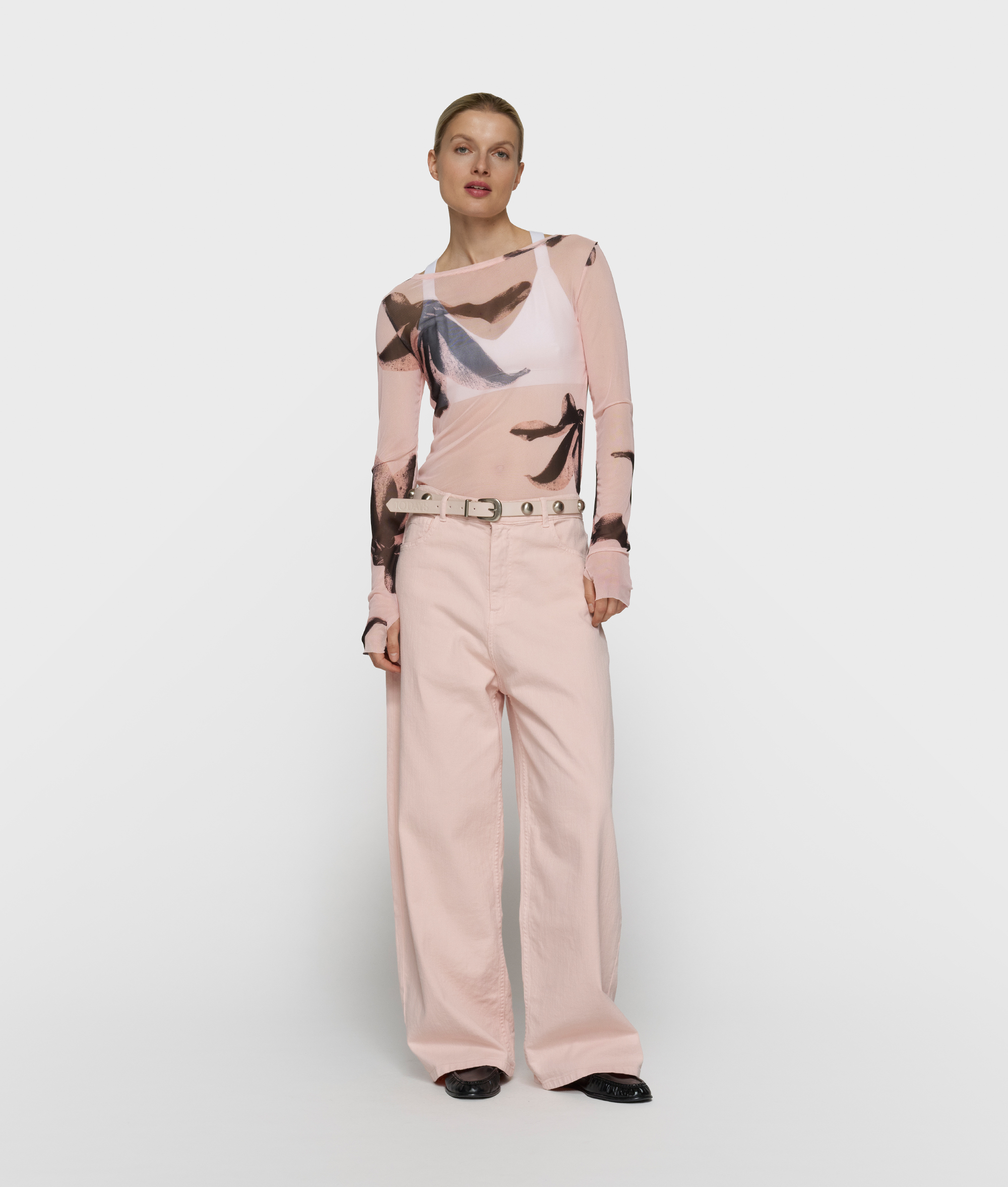  mesh long sleeve flower