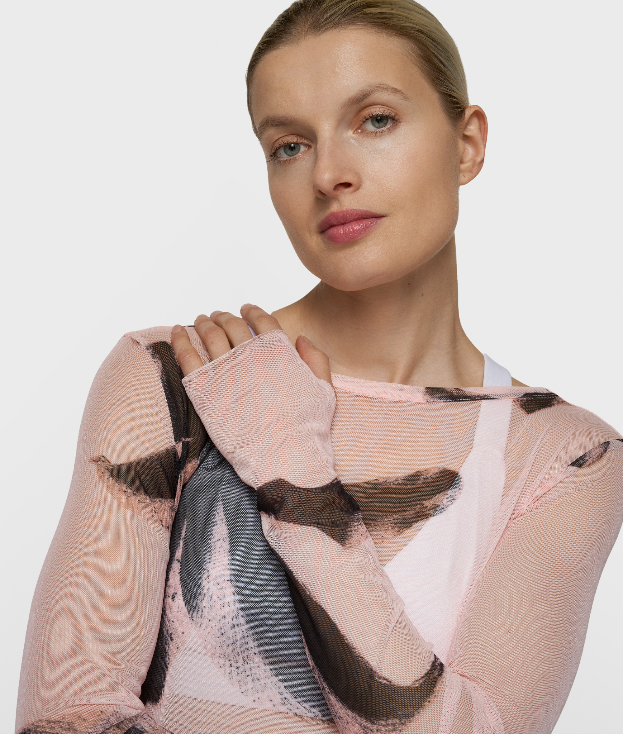  mesh long sleeve flower