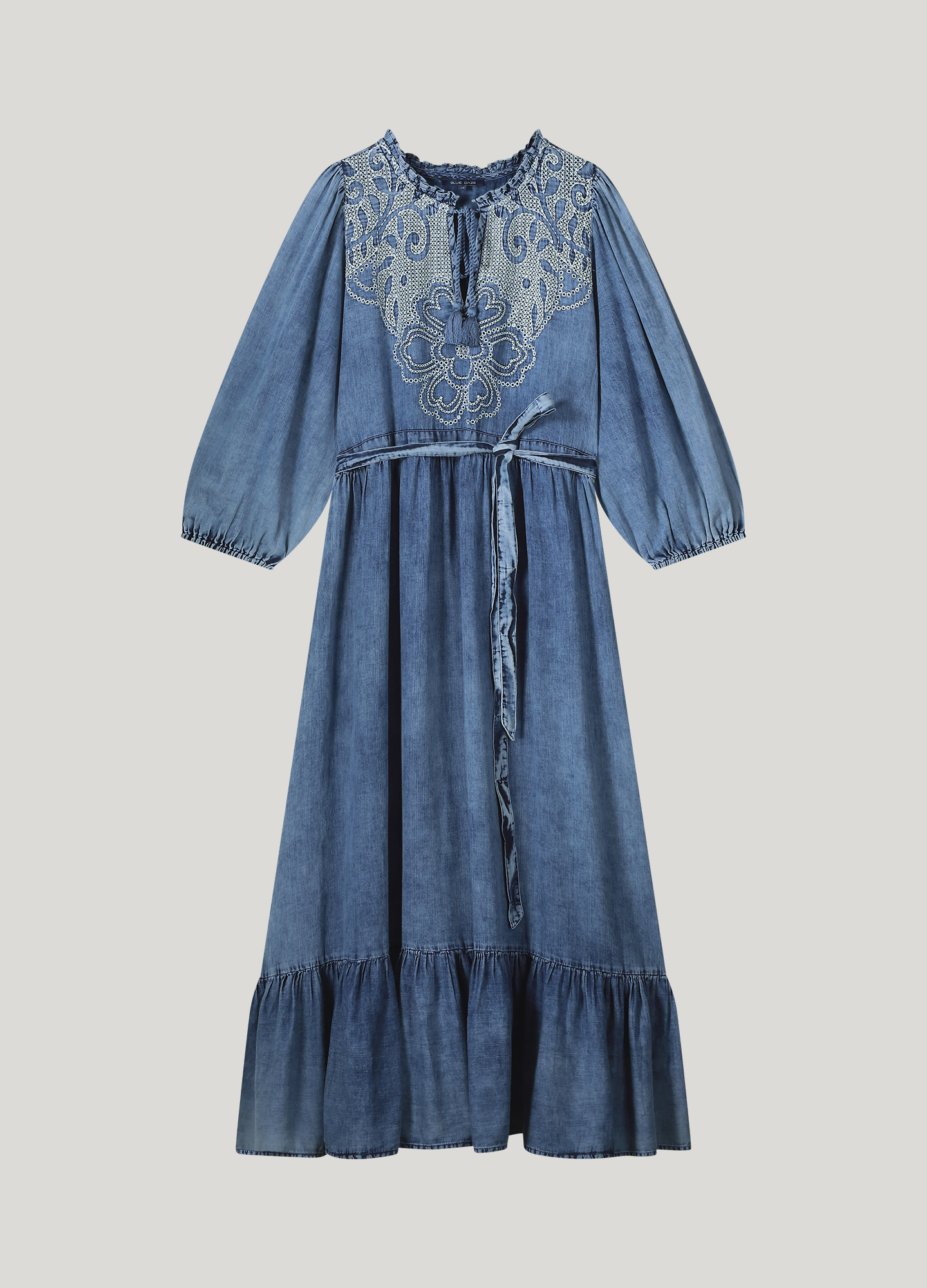  Long dress Cotton Indigo Sateen