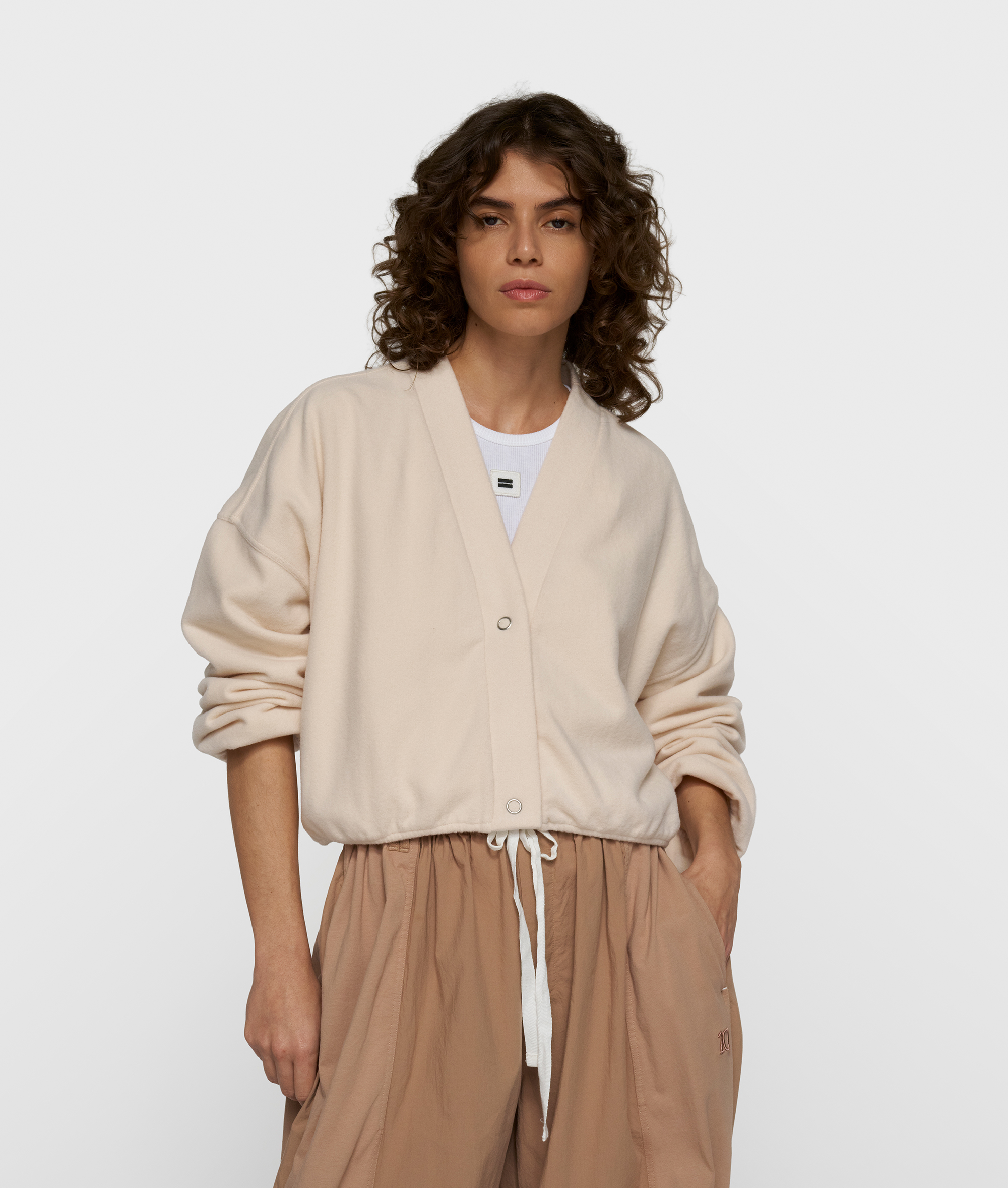  brushed baseball cardigan