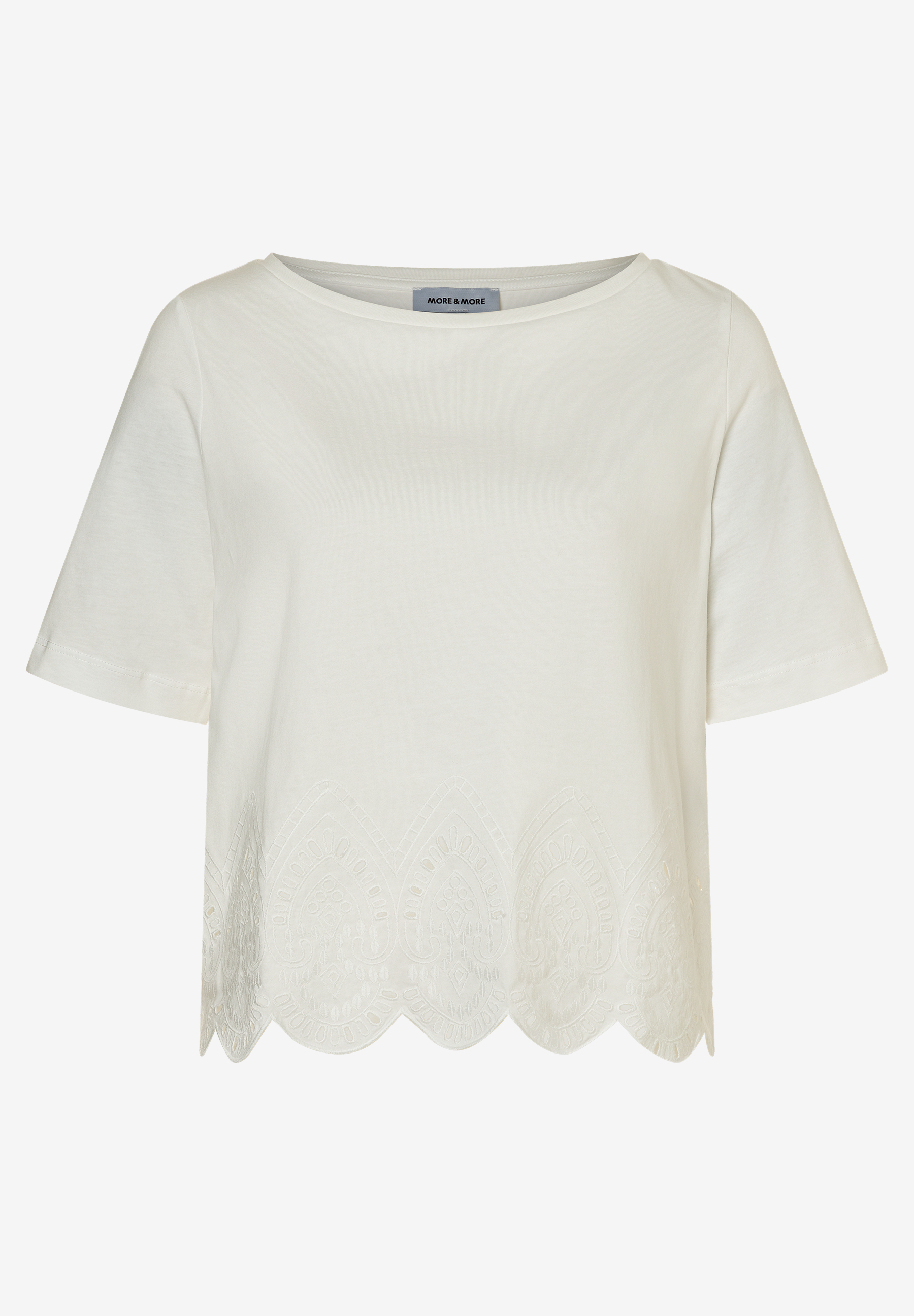  T-Shirt mit Spitzensaum