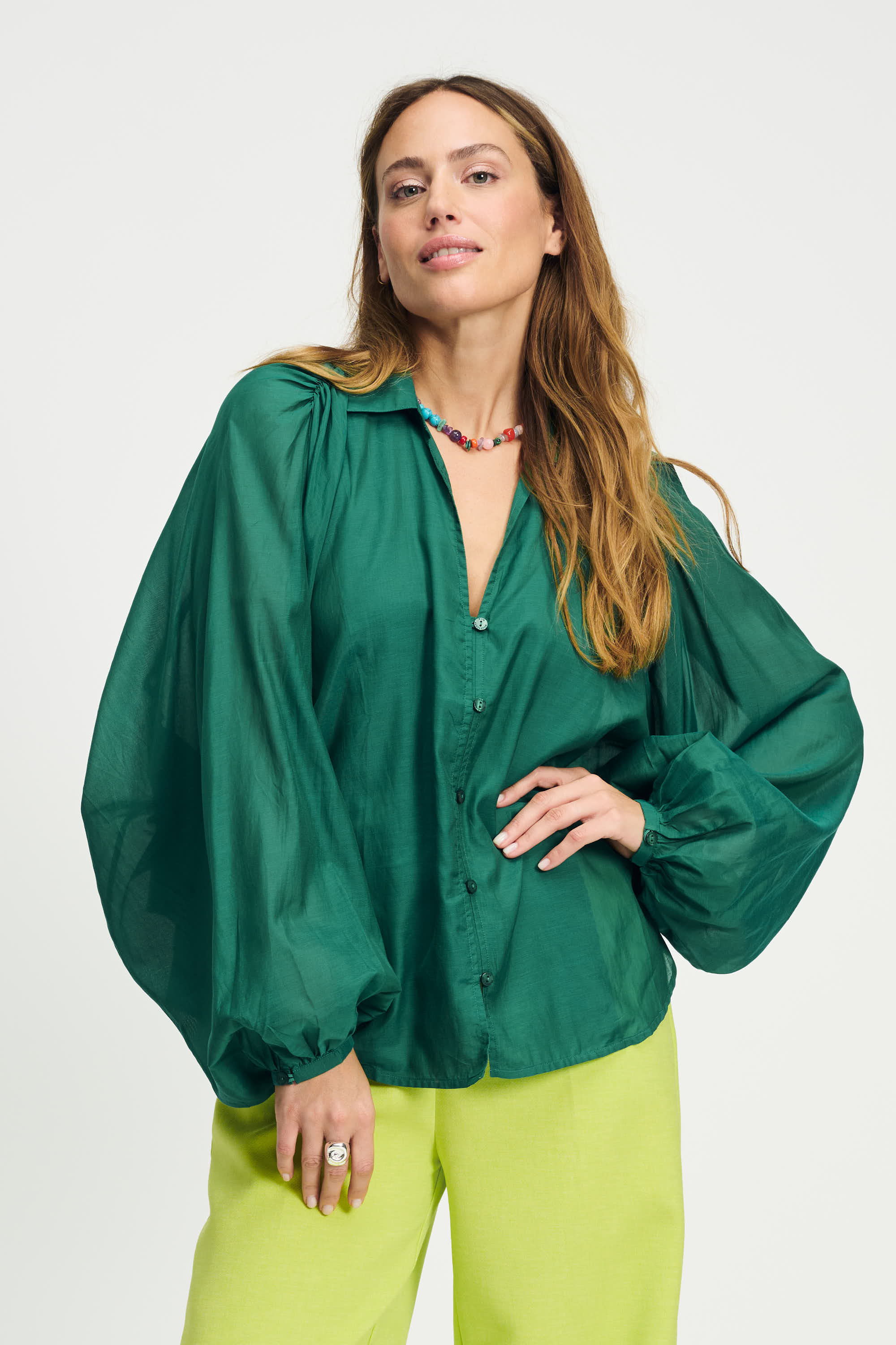  BLOUSE - Lena Meadow Green