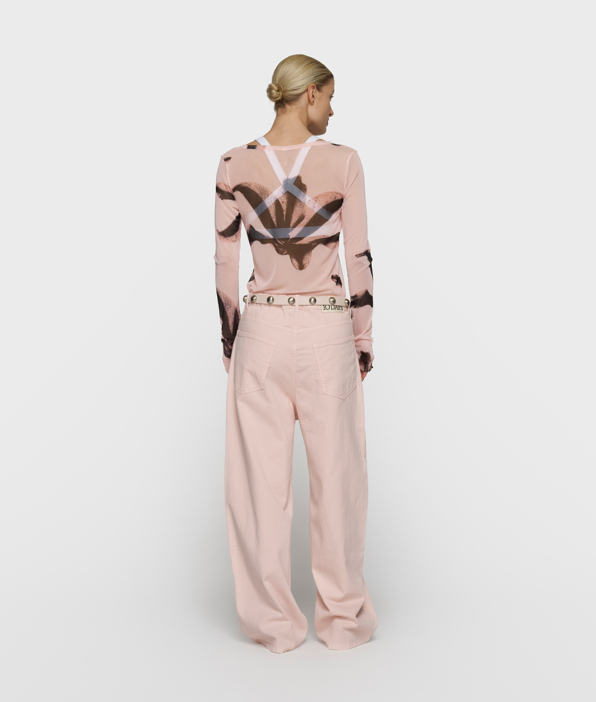  mesh long sleeve flower