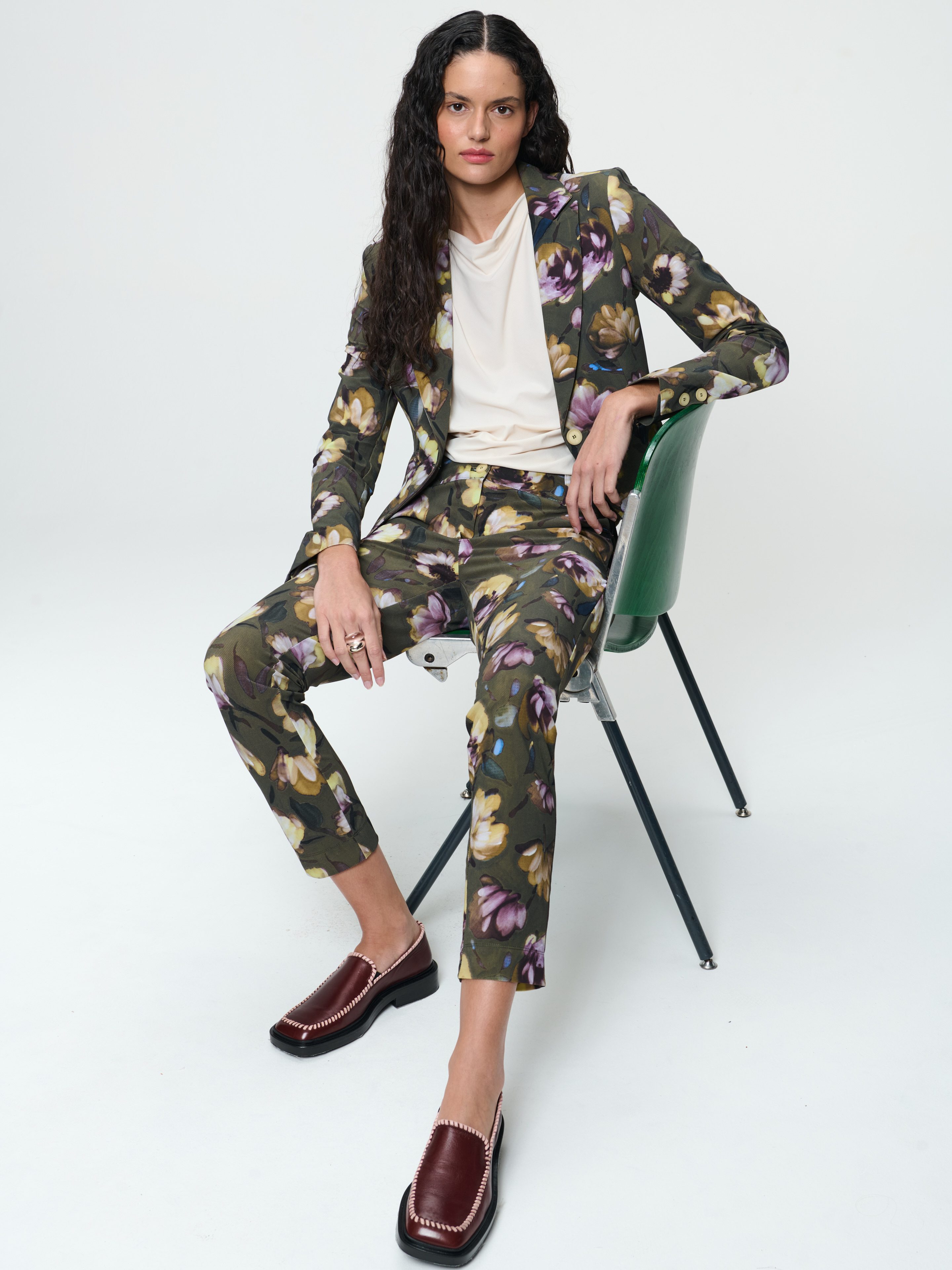 Elvira blazer print technical jersey