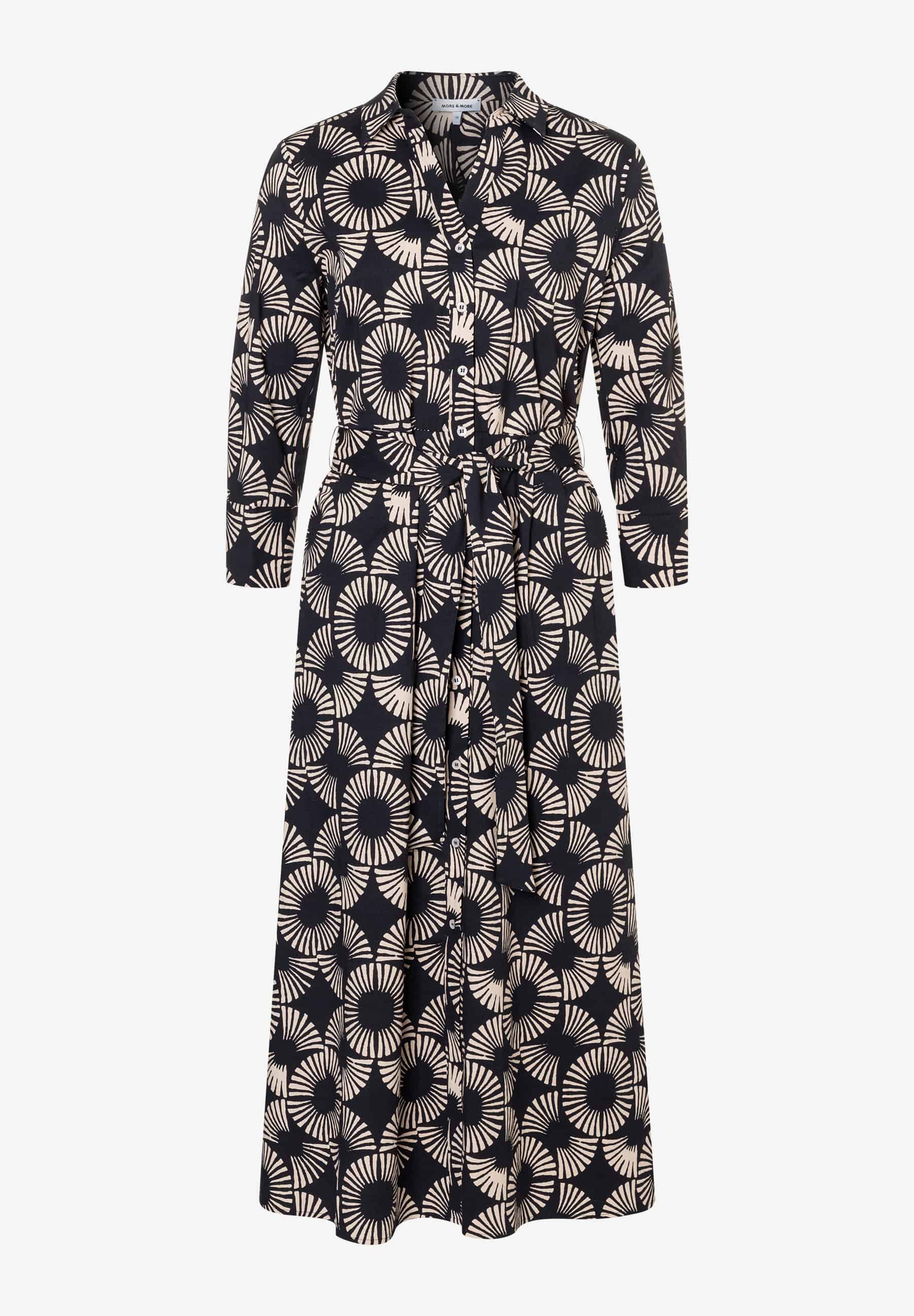  langes Hemdblusenkleid mit Print