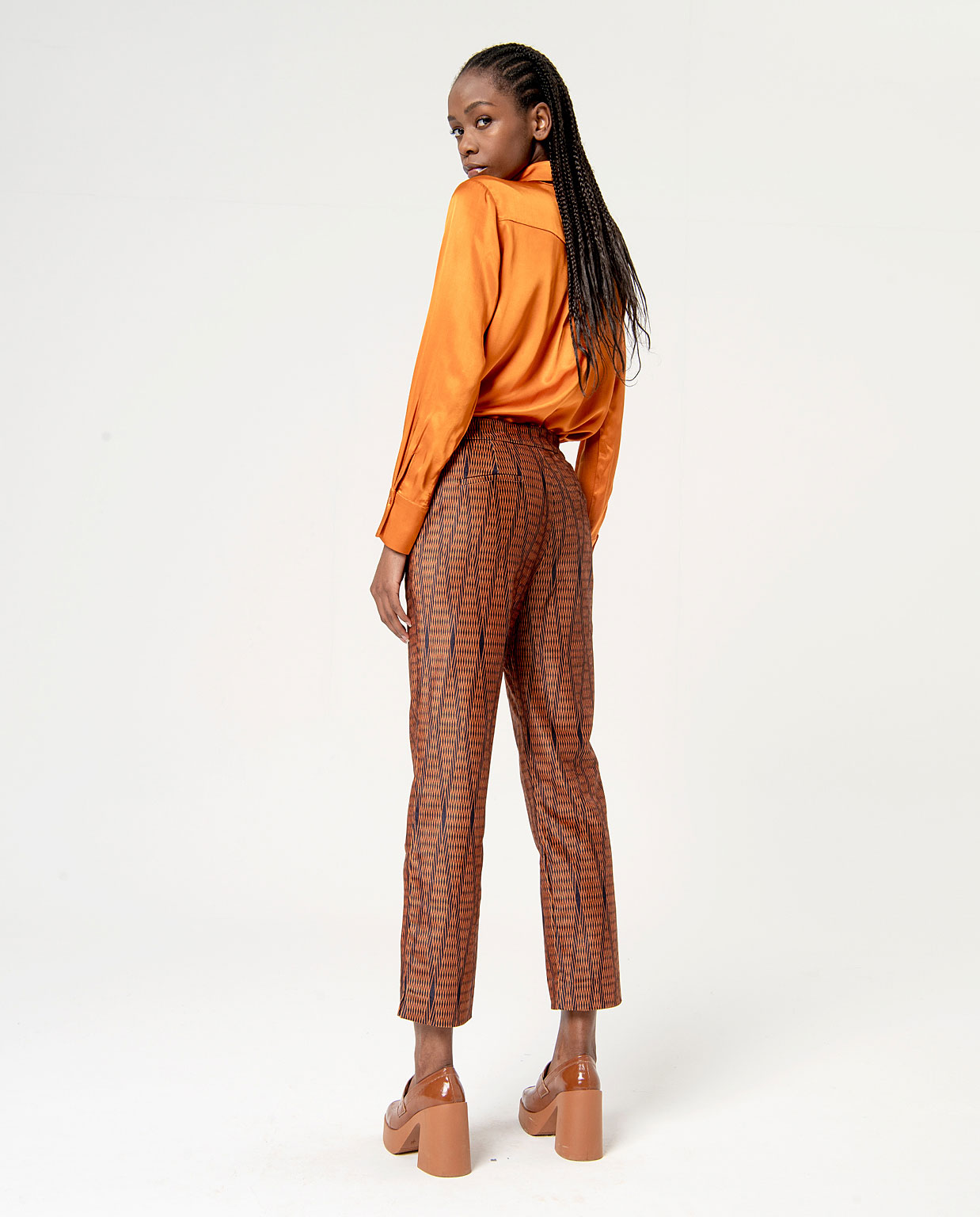 SURKANA gerade geschnittenen  Hose PRINT-ORANGE
