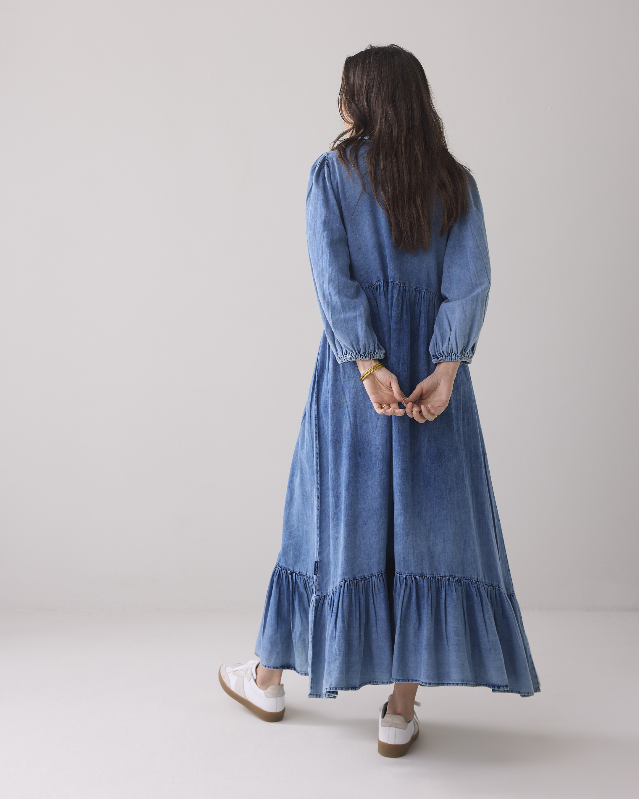  Long dress Cotton Indigo Sateen