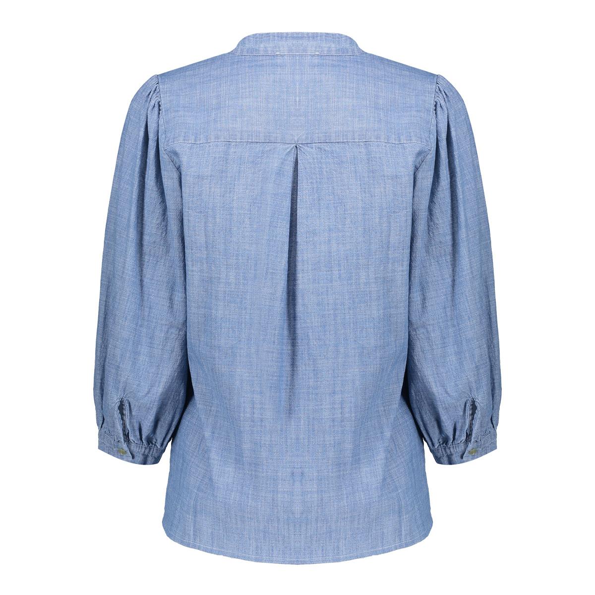 Geisha Damen Denim-Look Bluse mit Dreiviertel-Ballonärmeln