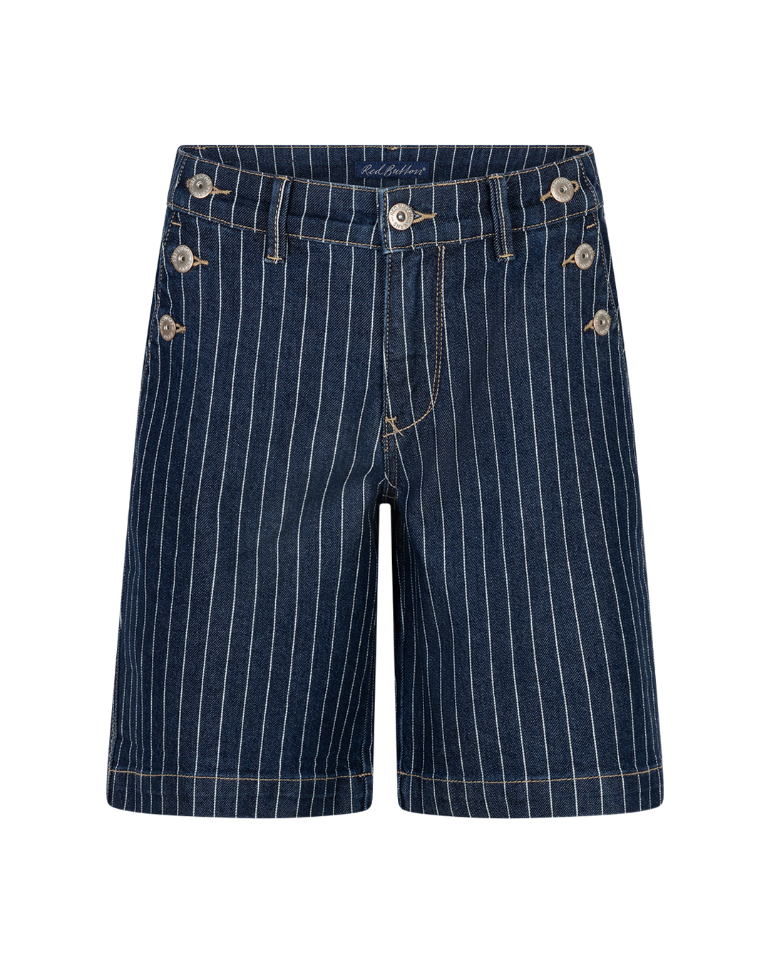 Bibette Short & Buttons Denim Pinstripe