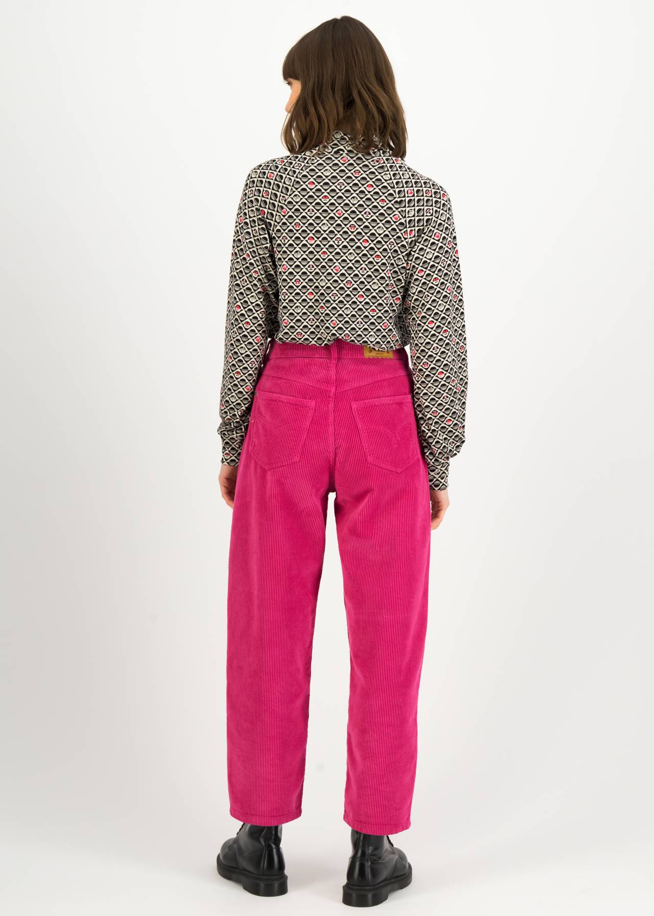 Cordhose High Waist Olotte- kissing booth pink