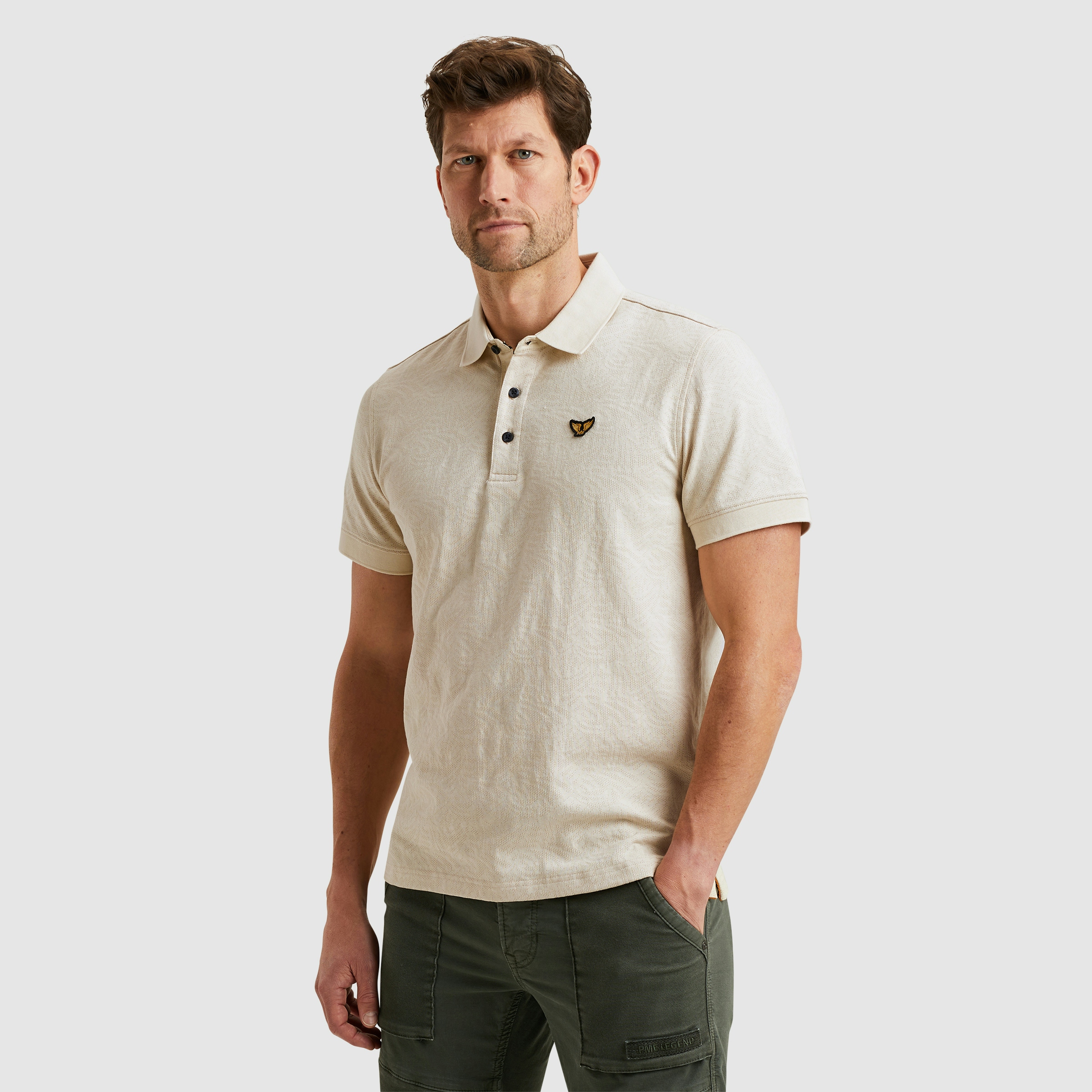 Poloshirt jacquard jersey