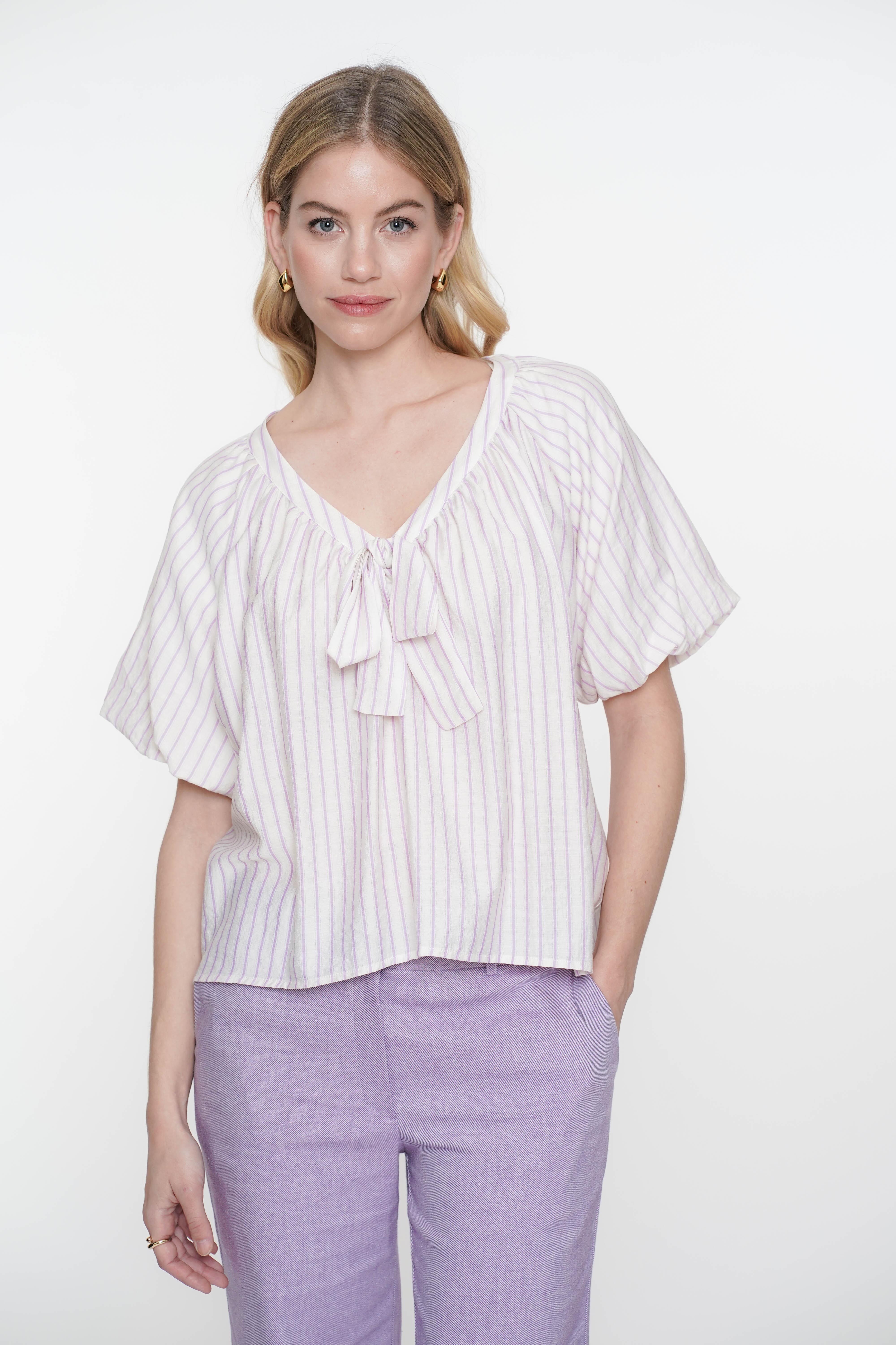 GEISHA Top mit Streifen und Schleifendetail