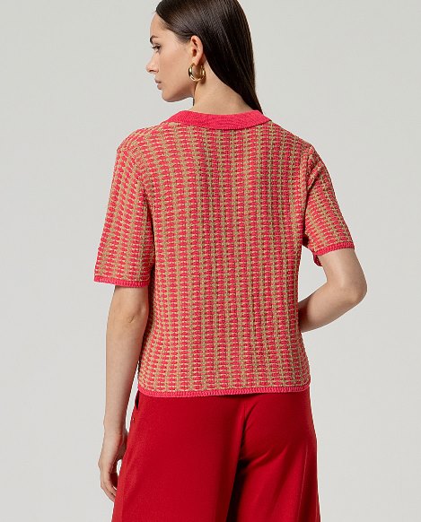 Kurzarm-Polo-Cardigan