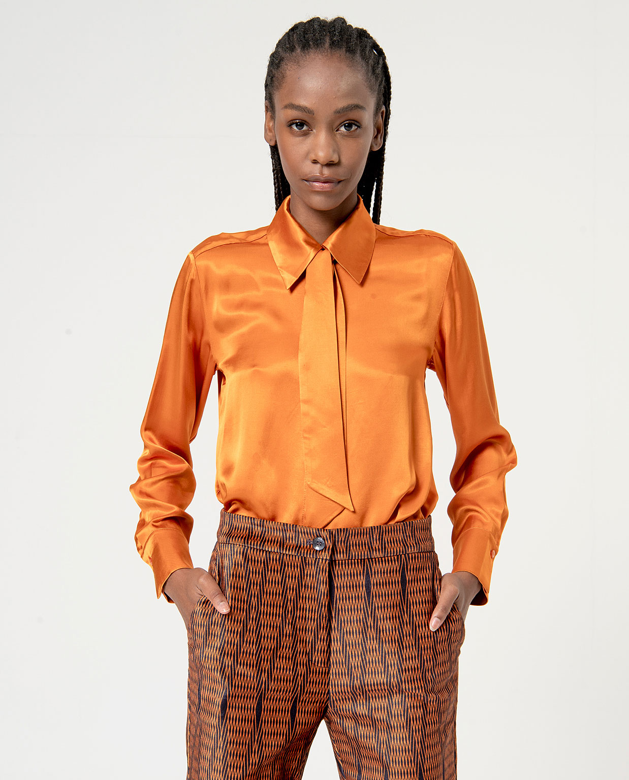 SURKANA gerade geschnittenen  Hose PRINT-ORANGE
