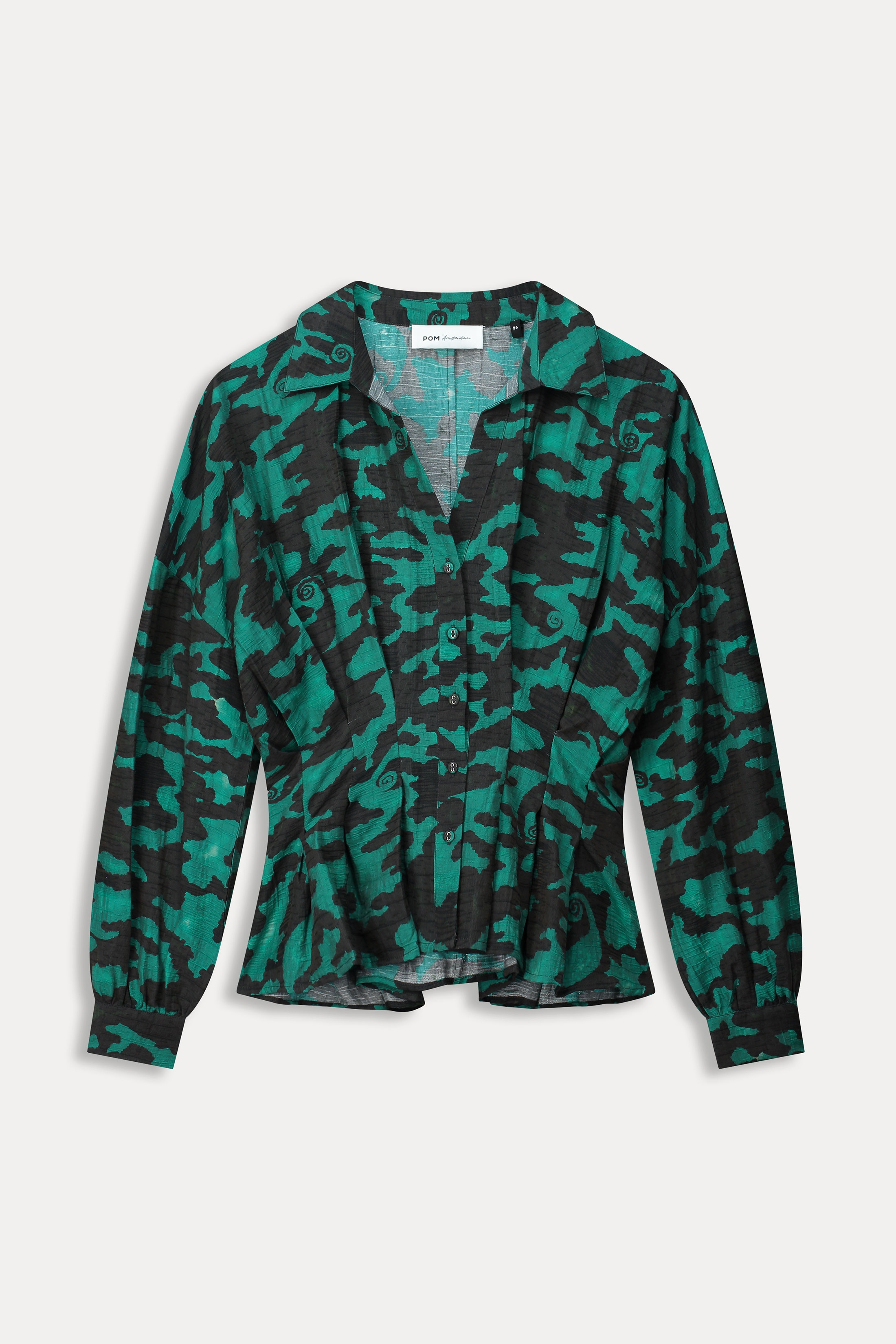  BLOUSE - Camo Teal Green