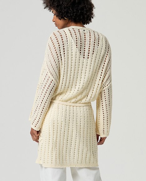 Offene Strickjacke mit Gürtel