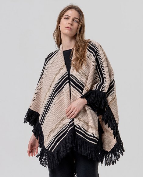 gestreifter Poncho