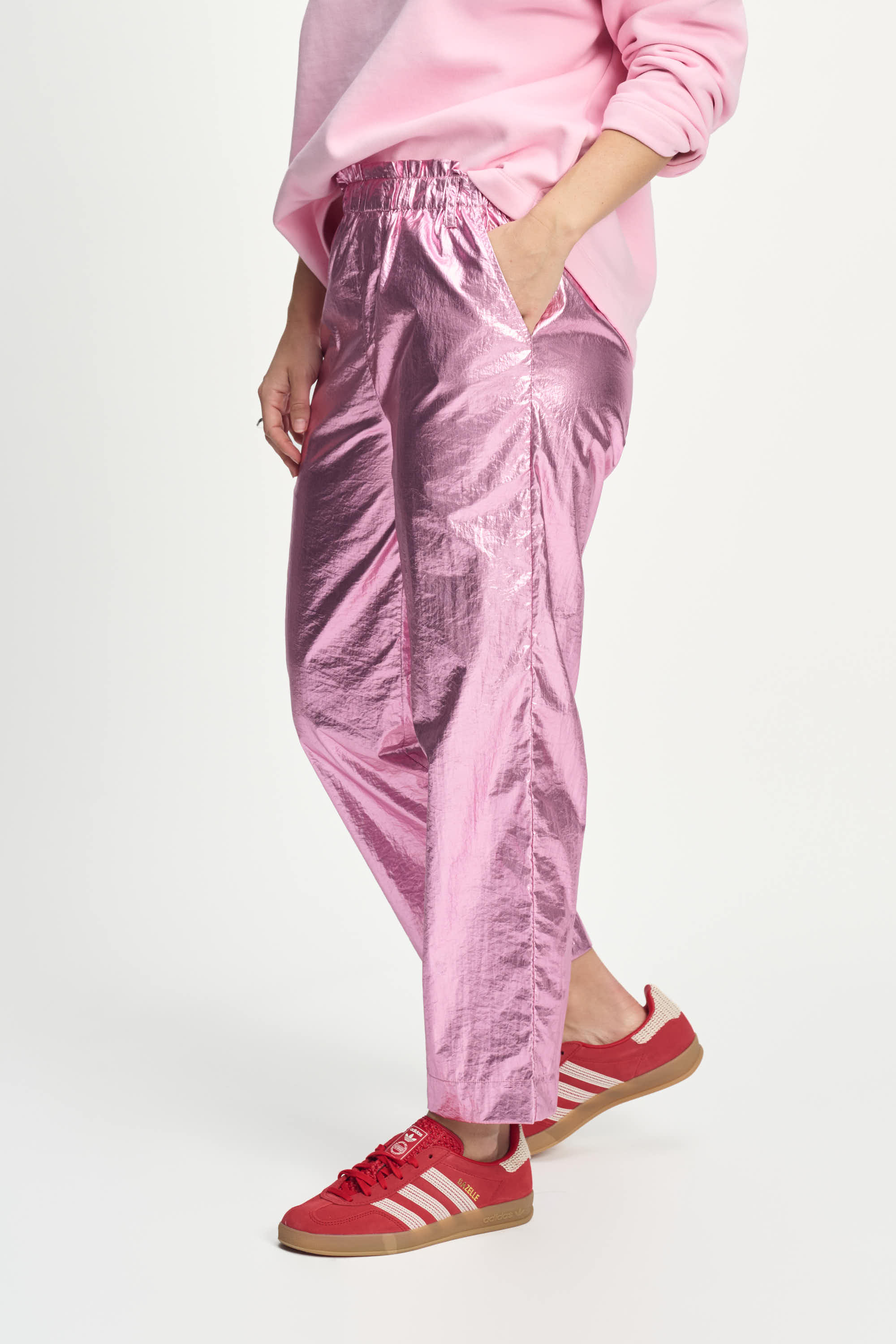 Pants metallic pink