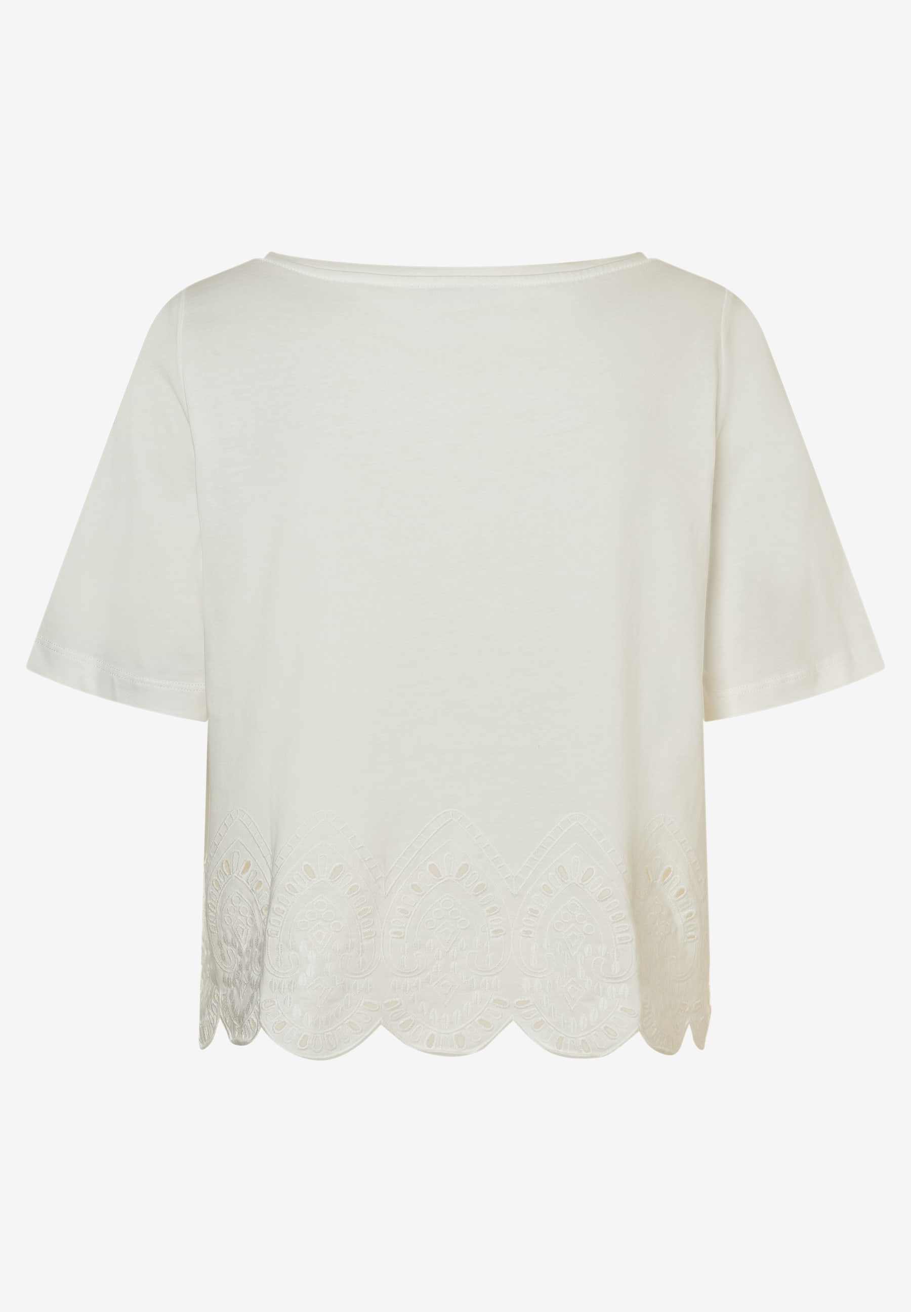  T-Shirt mit Spitzensaum